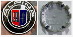 4x 68mm Nabendeckel für BMW echtes Carbon Alpina-Look
