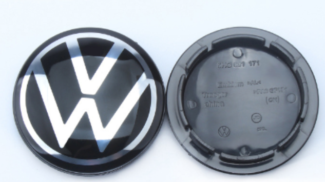 4x Nabendeckel für Vw 65mm Radkappen, Felgendeckel Schwarz