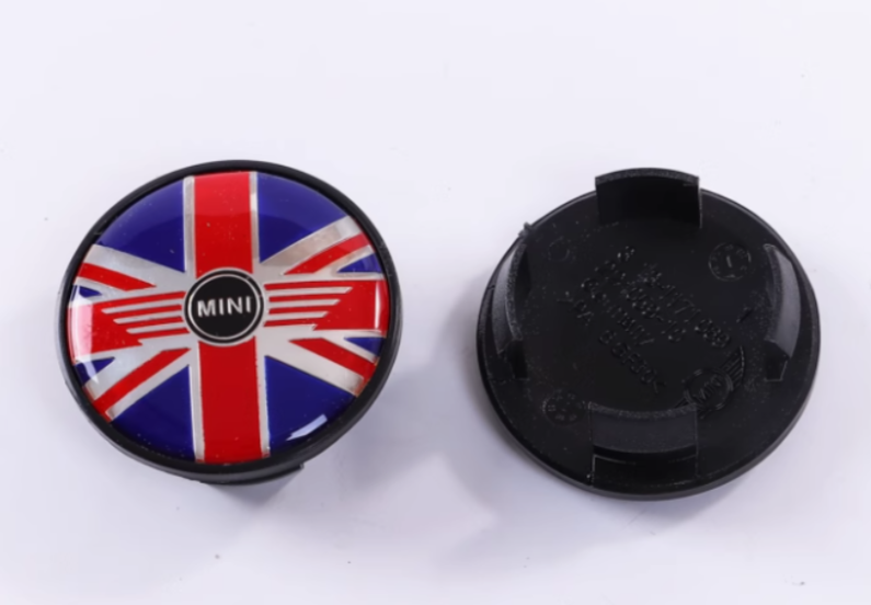 4x 54mm Nabendeckel für Mini England Flagge