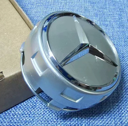4x 75mm Nabendeckel für Mercedes - Benz Silber