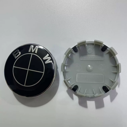 4x 68mm Nabendeckel für BMW Schwarz