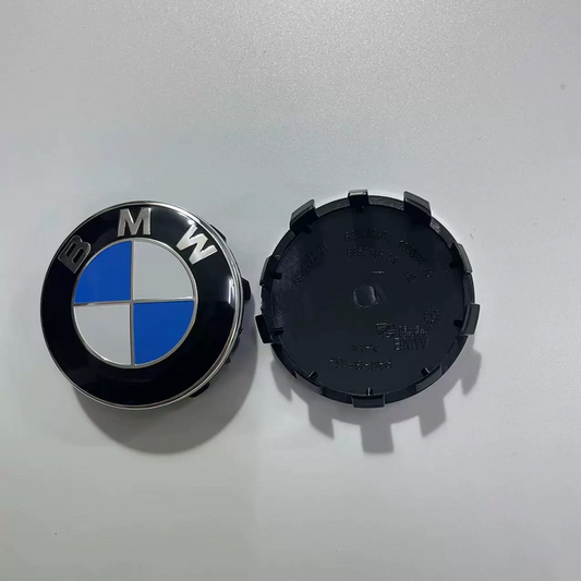 4x 56mm Nabendeckel für BMW Blau / Weiß