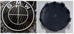 4x 56mm Nabendeckel für BMW echtes Carbon Schwarz
