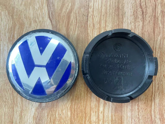 4x Nabendeckel für Volkswagen 56mm Radkappen, Felgendeckel Blau
