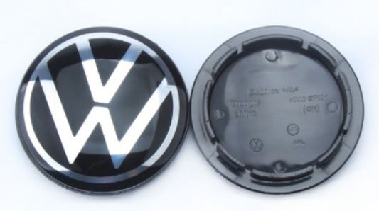 4x Nabendeckel für Vw 56mm Radkappen, Felgendeckel Schwarz