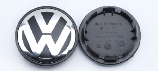 4x Nabendeckel für Vw 65mm Radkappen, Felgendeckel Schwarz