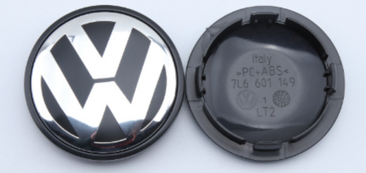 4x Nabendeckel für Vw 76mm Radkappen, Felgendeckel Schwarz