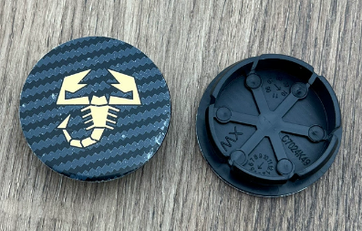 4x 50mm Nabendeckel für Fiat Abarth Carbon-look