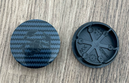 4x 50mm Nabendeckel für Fiat Abarth Carbon-look