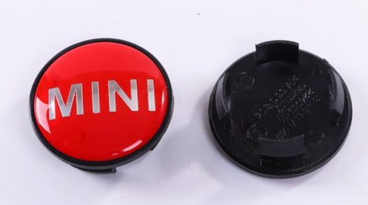4x 54mm Nabendeckel für Mini Rot