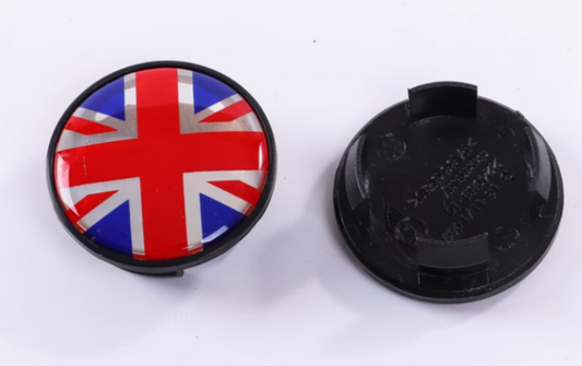 4x 54mm Nabendeckel für Mini England Flagge