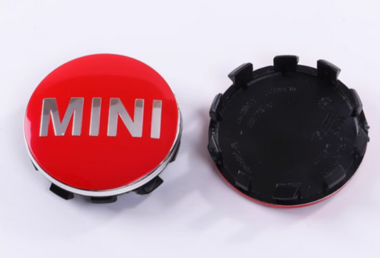 4x 56mm Nabendeckel für Mini Rot